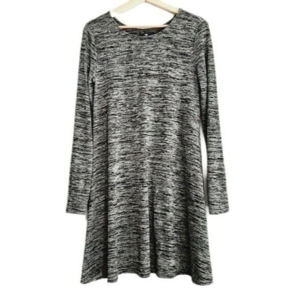 GAP | Long Sleeve Fine Knit Stretchy Dress Charcoal Grey Marled Sz S